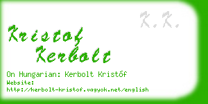 kristof kerbolt business card