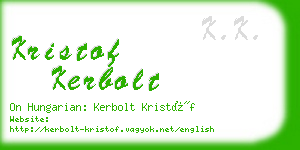 kristof kerbolt business card